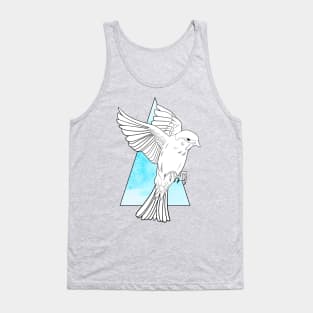 Free Falling - Flying Bird in Watercolor Sky Triangle Tank Top